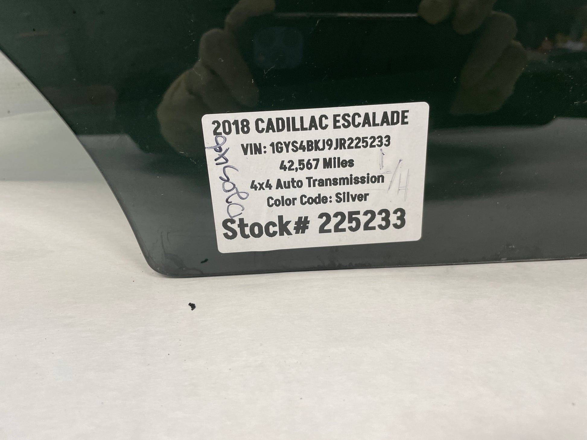 2018 Cadillac Escalade LH Driver Rear Door Window Glass OEM - Day's Parts Yard