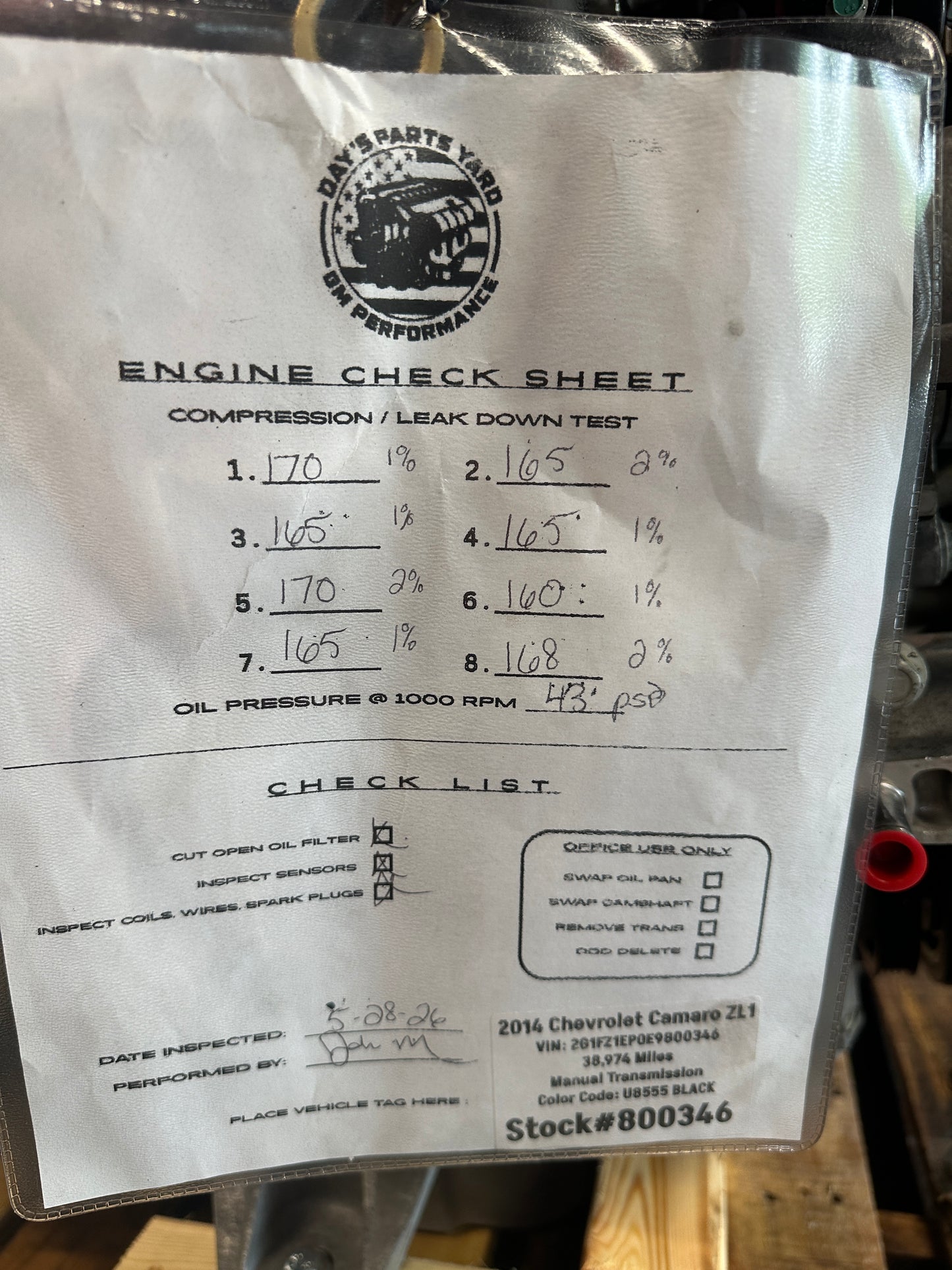 LSA 6.2L Engine TR6060 Manual Transmission Drivetrain Pullout Supercharged 600+HP 38k