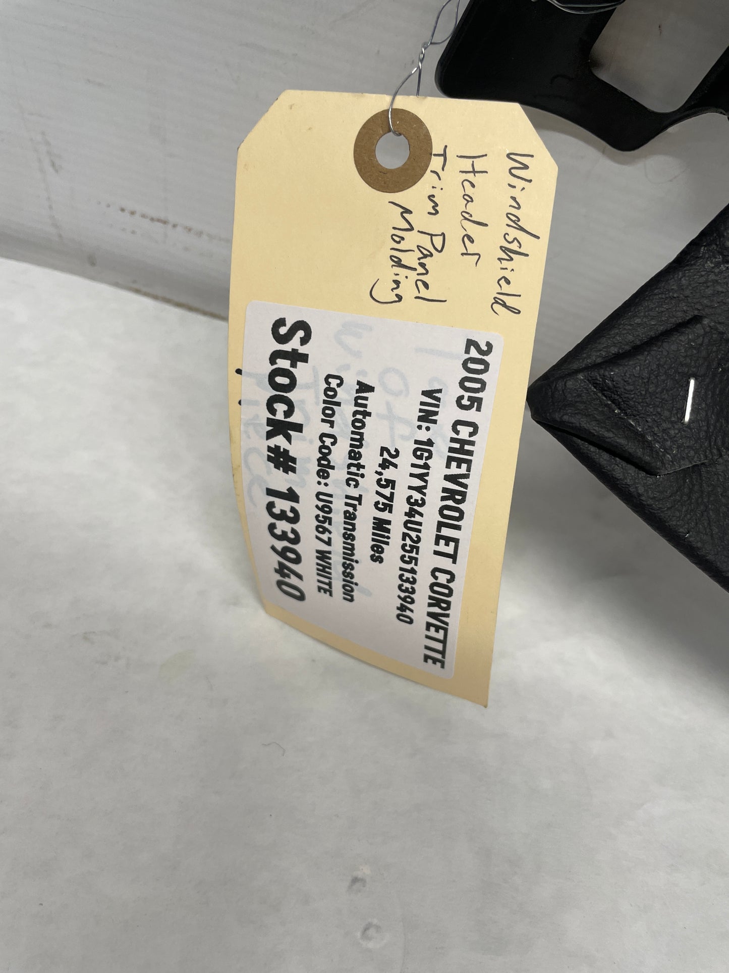 2005 Chevy C6 Corvette Convertible Front Windshield Interior Header Trim Cover Panel OEM - Day's Parts Yard