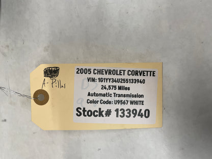 2005 Chevy C6 Corvette RH & LH Interior A Pillar Trim Panels Black OEM - Day's Parts Yard
