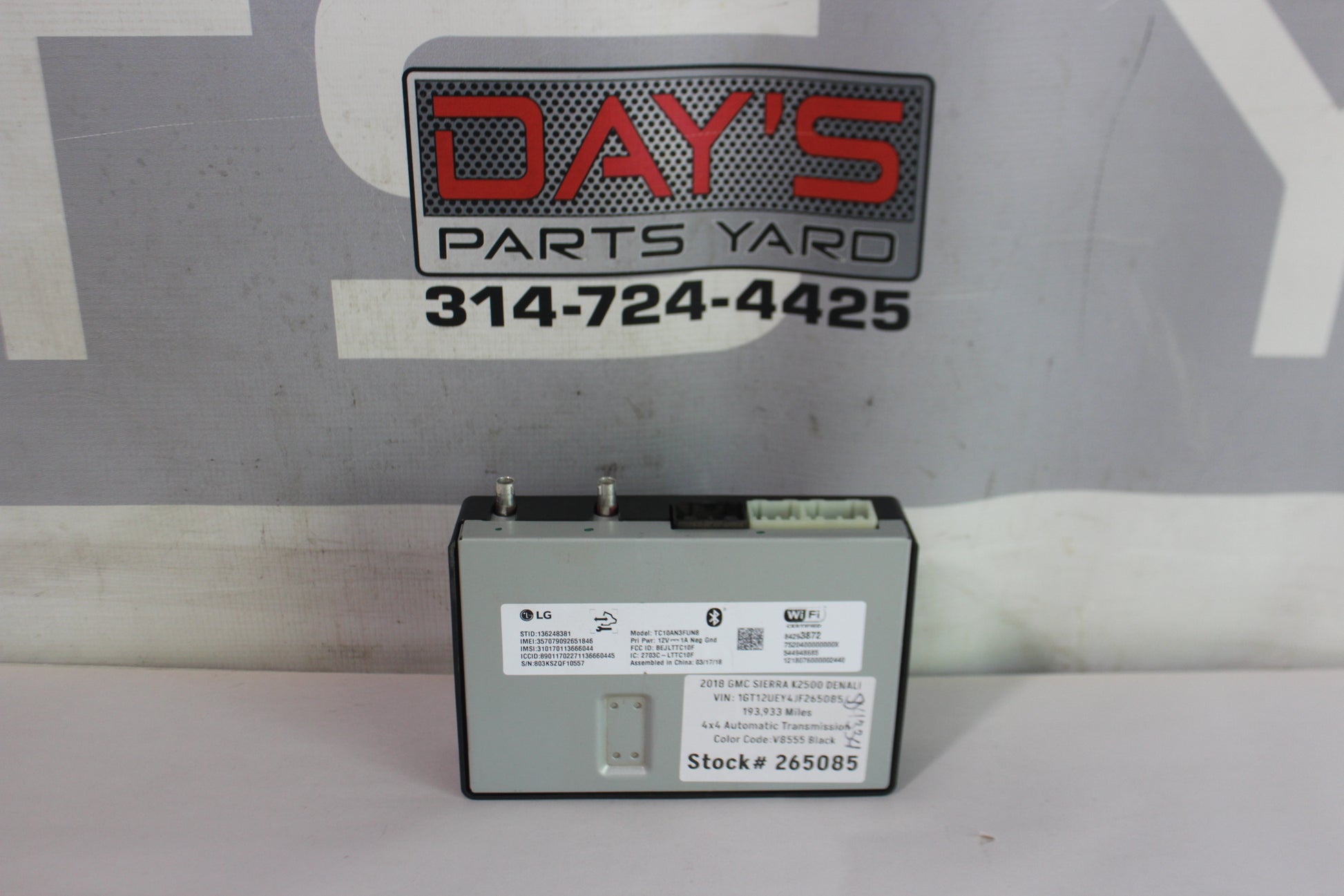 2018 GMC Sierra K2500 Denali Bluetooth Communication Module OEM - Day's Parts Yard