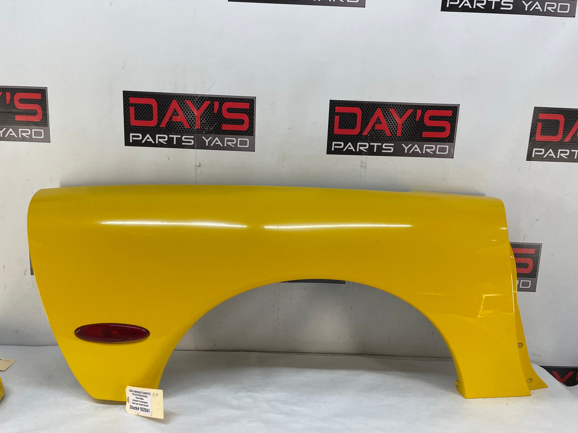 2004 Chevy C5 Corvette RH Passenger Rear Quarter Fender Yellow OEM - Day's Parts Yard