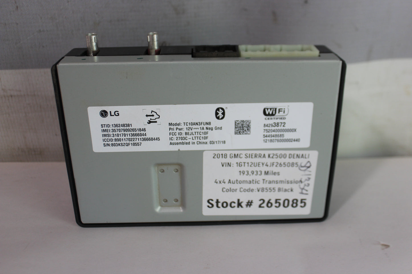 2018 GMC Sierra K2500 Denali Bluetooth Communication Module OEM - Day's Parts Yard