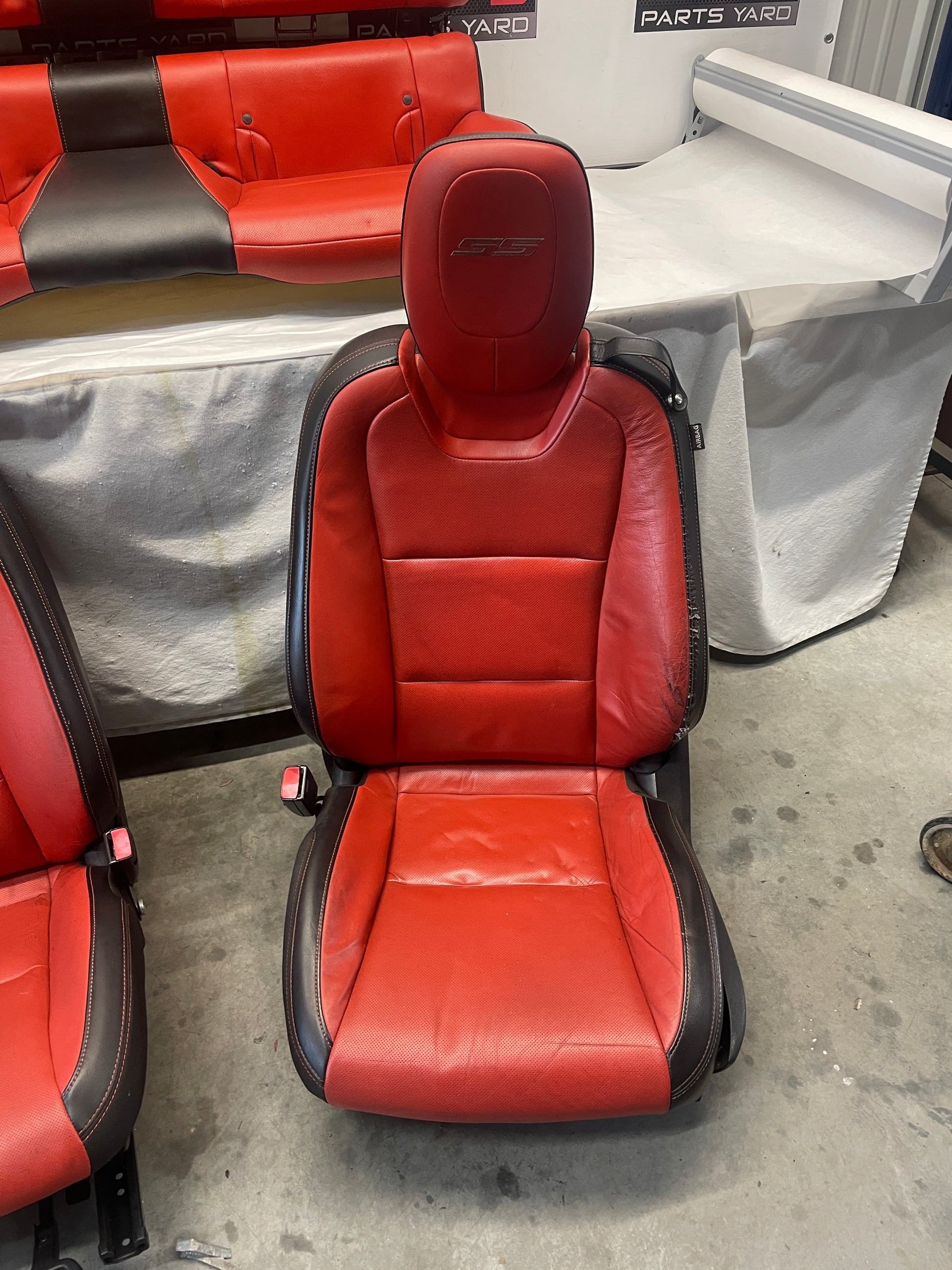 2010 Chevy Camaro SS Orange Seats Fronts and Rears OEM - Day's Parts Yard