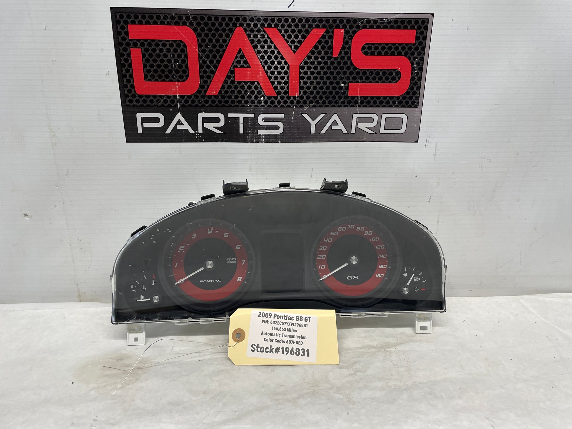 2009 Pontiac G8 GT Gauge Cluster Speedometer OEM - Day's Parts Yard