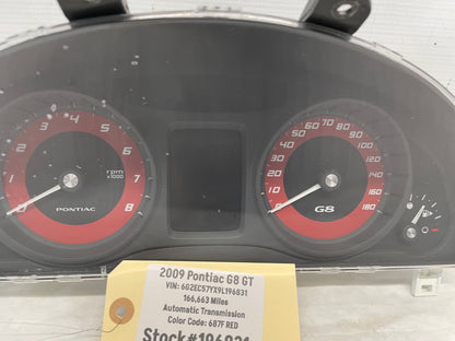2009 Pontiac G8 GT Gauge Cluster Speedometer OEM - Day's Parts Yard