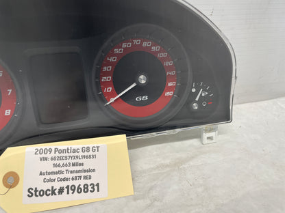 2009 Pontiac G8 GT Gauge Cluster Speedometer OEM - Day's Parts Yard