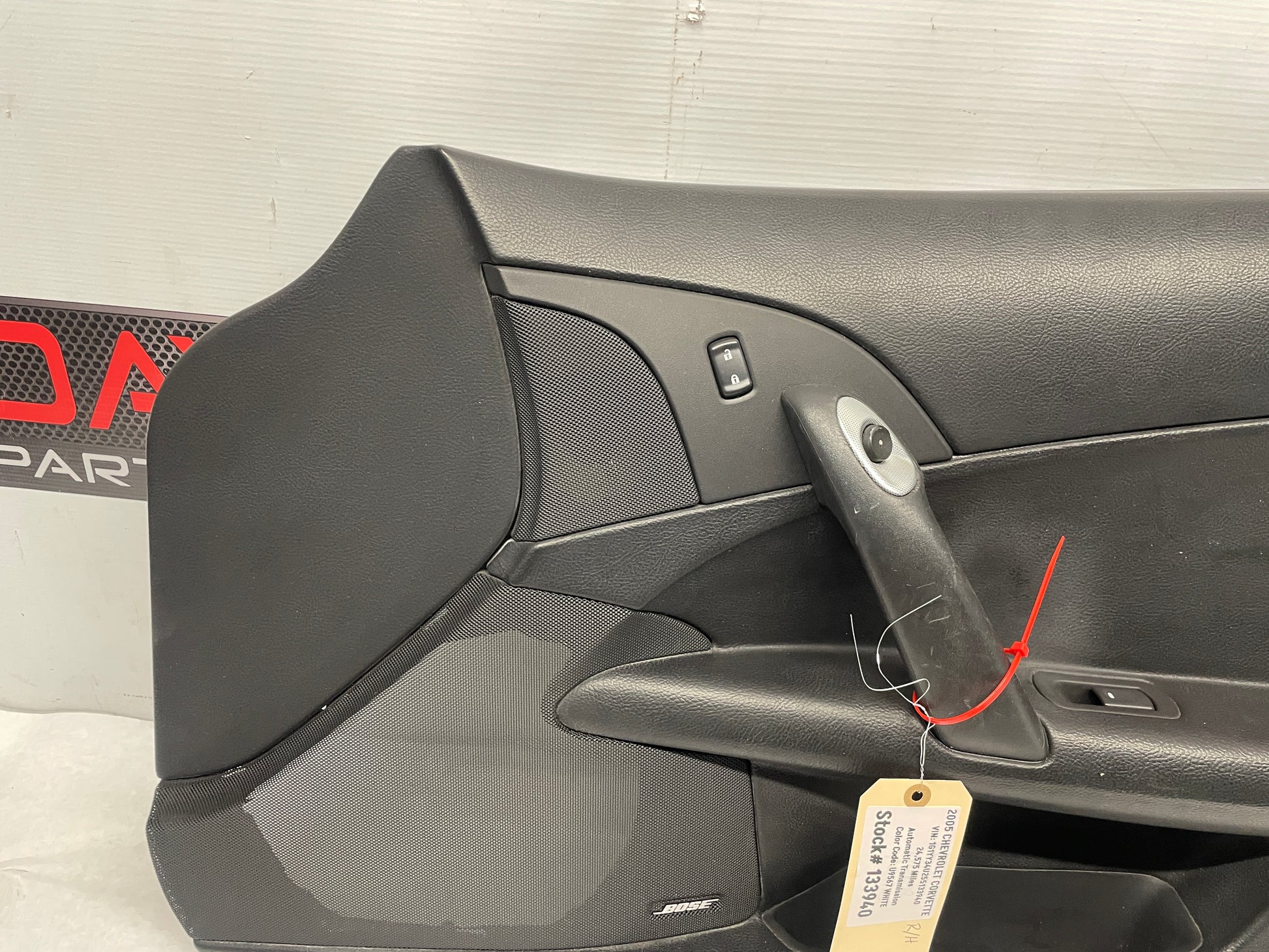 2005 Chevy C6 Corvette RH Passenger Front Interior Door Panel Trim OEM - Day's Parts Yard