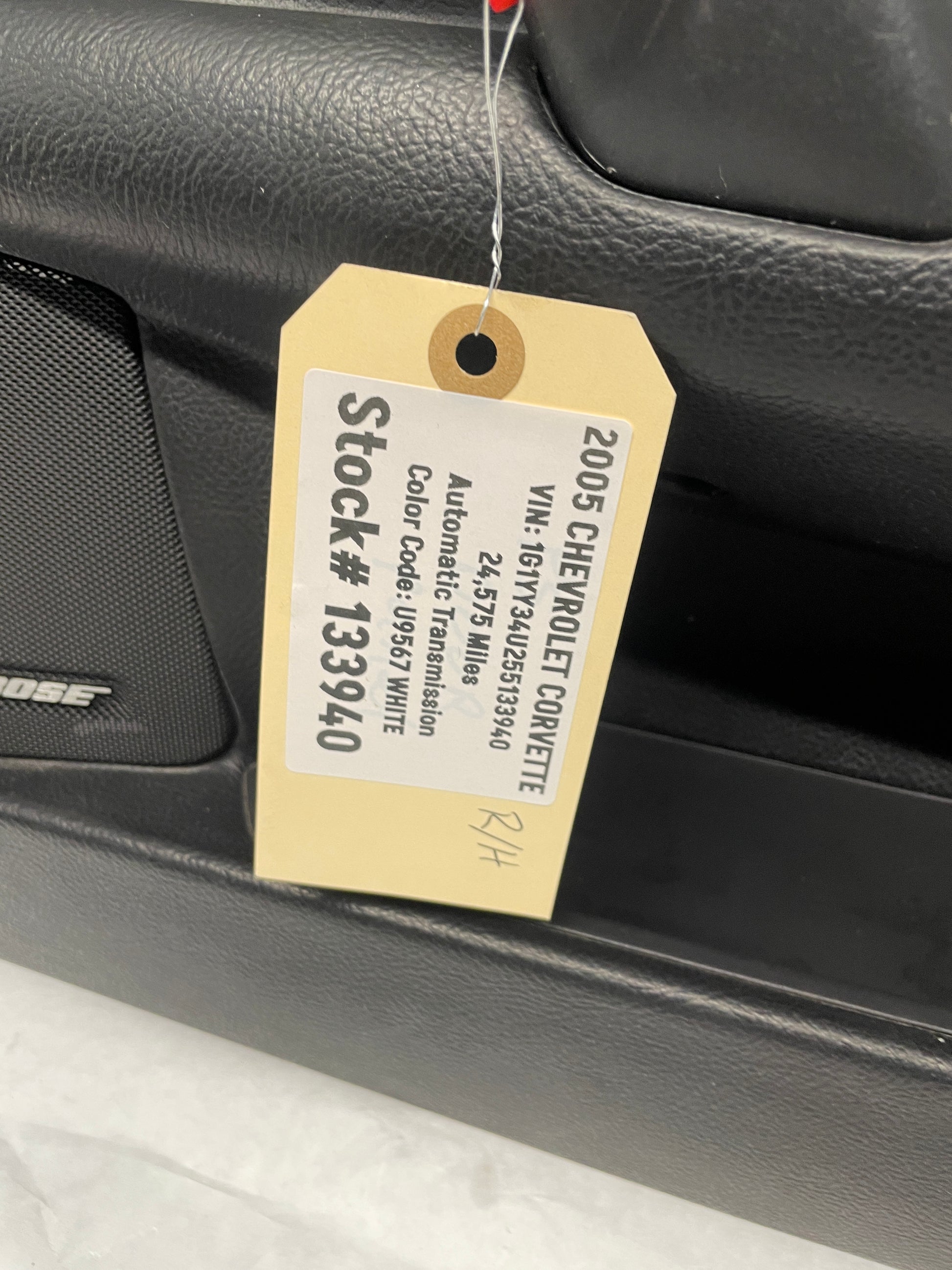 2005 Chevy C6 Corvette RH Passenger Front Interior Door Panel Trim OEM - Day's Parts Yard