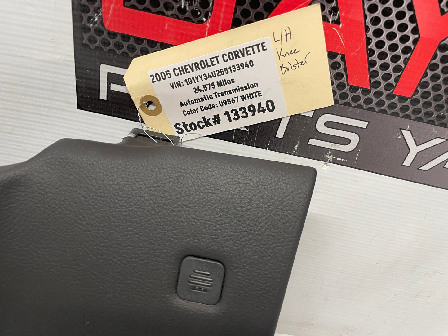 2005 Chevy C6 Corvette LH Driver Dash Knee Bolster Lower Trim Panel Switches Black OEM - Day's Parts Yard