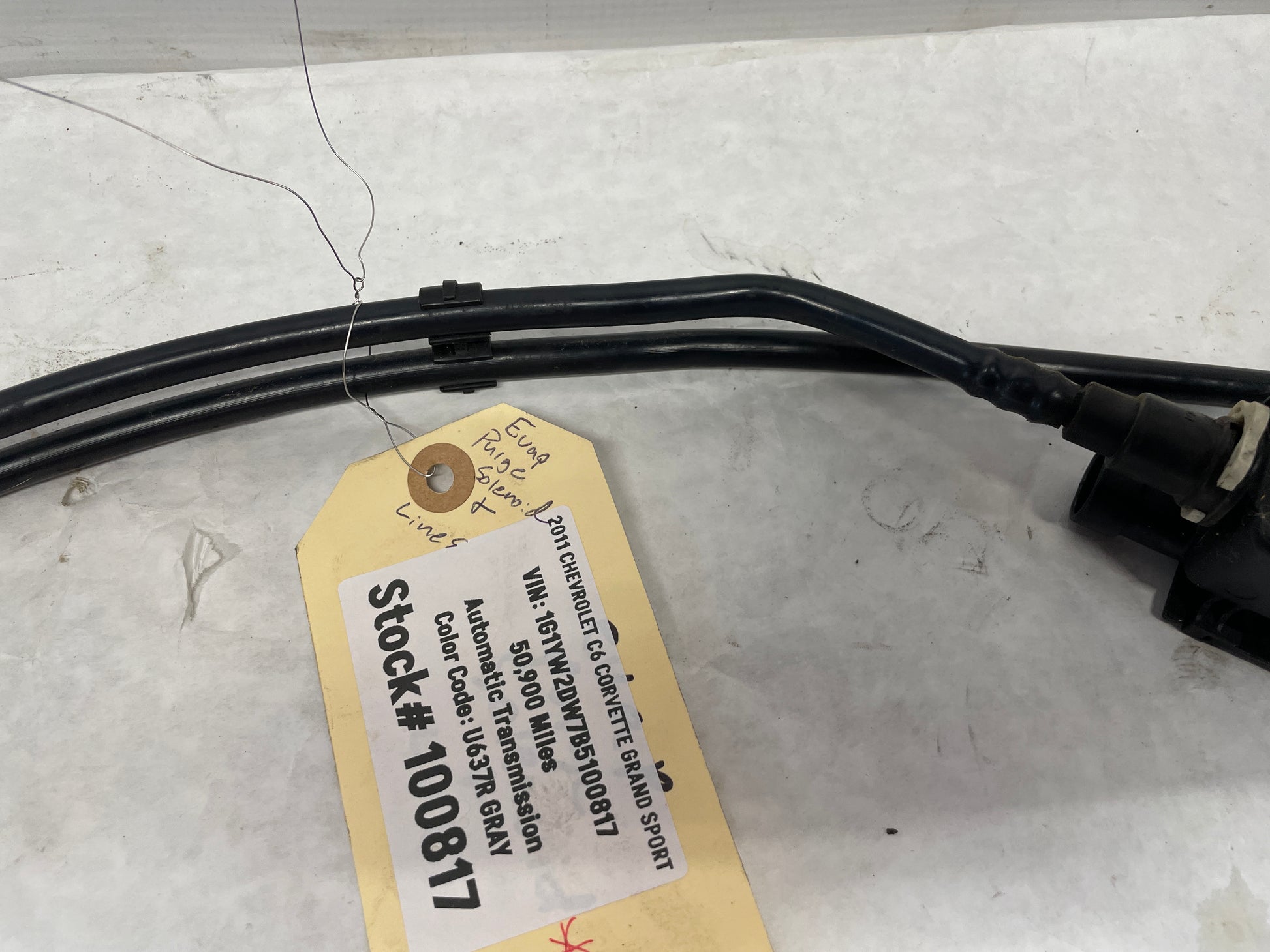 2011 Chevy C6 Corvette Grand Sport Fuel Purge Valve And Vacuum Lines OEM GM - Day's Parts Yard