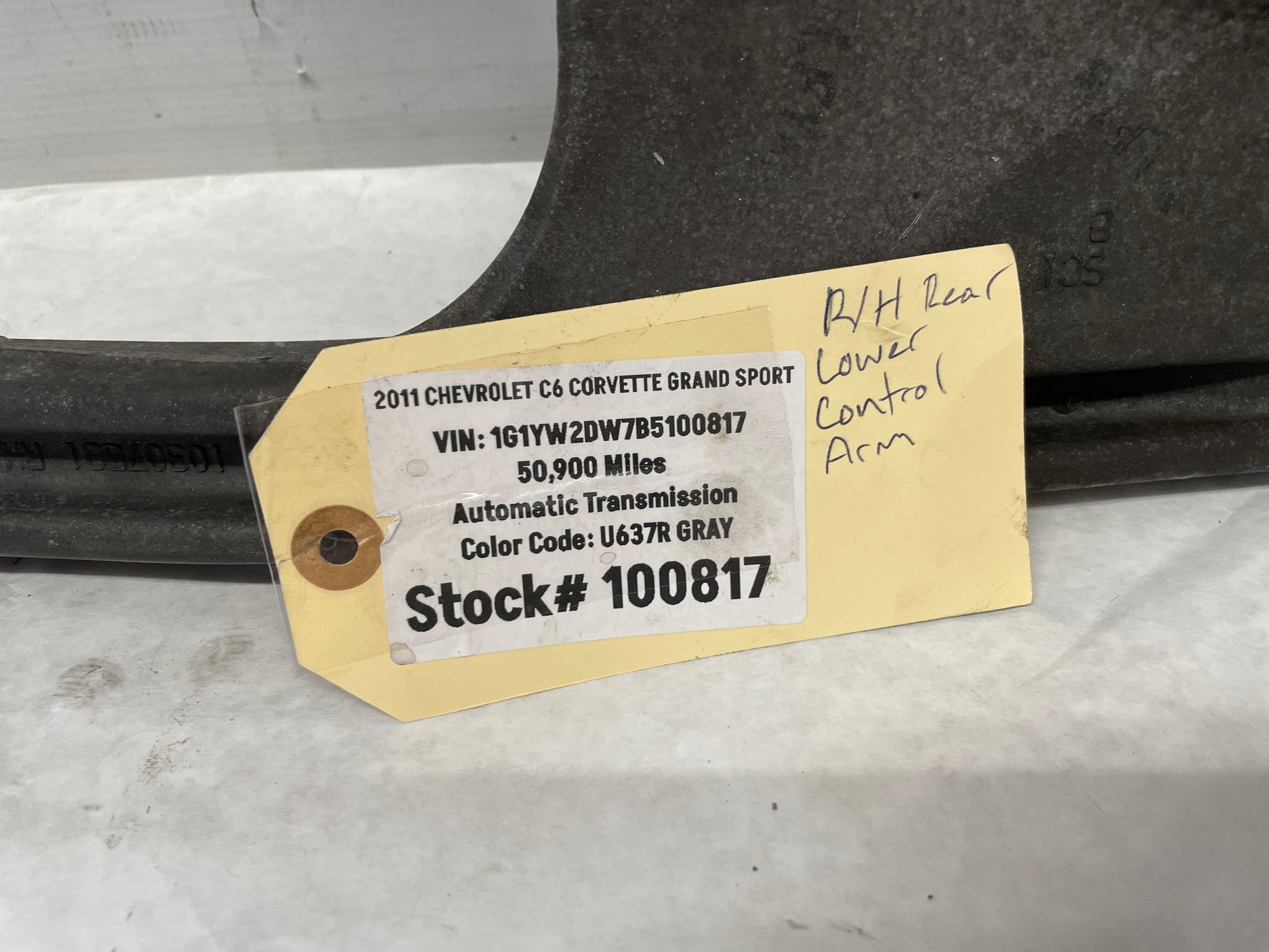 2011 Chevy C6 Corvette Grand Sport RH Passenger Rear Lower Control Arm OEM - Day's Parts Yard
