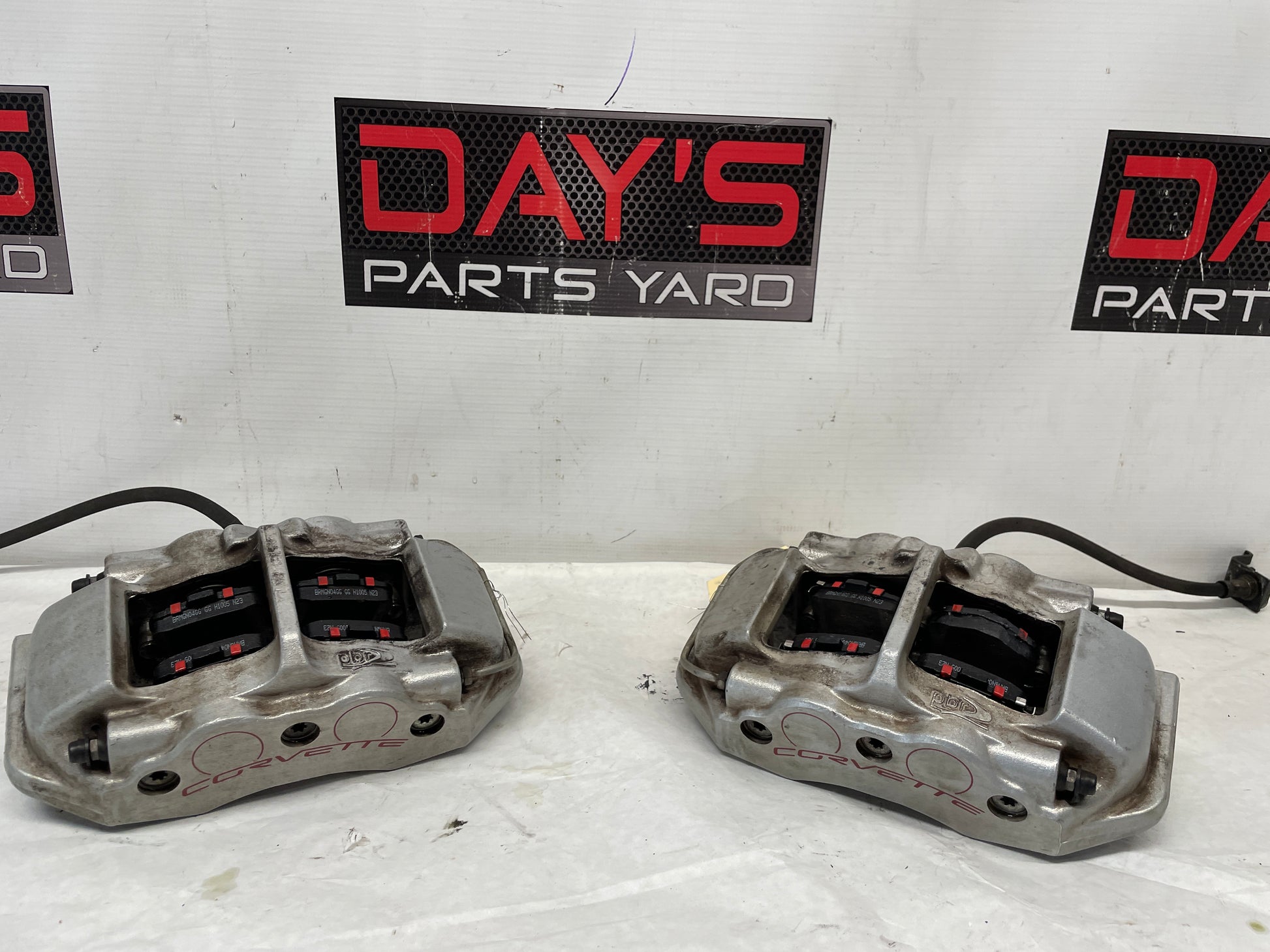 2011 Chevy C6 Corvette Grand Sport RH & LH Rear PBR Brake Calipers w/ Rotors OEM - Day's Parts Yard