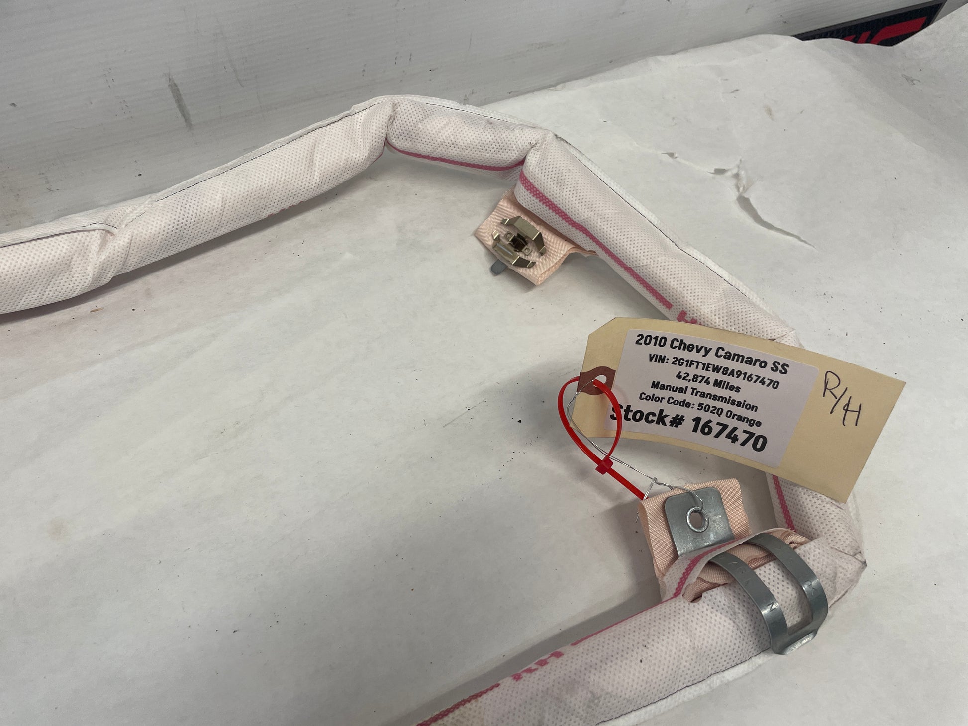 2010 Chevy Camaro SS RH & LH Roof Side Rail Curtain Airbags Air Bags OEM - Day's Parts Yard
