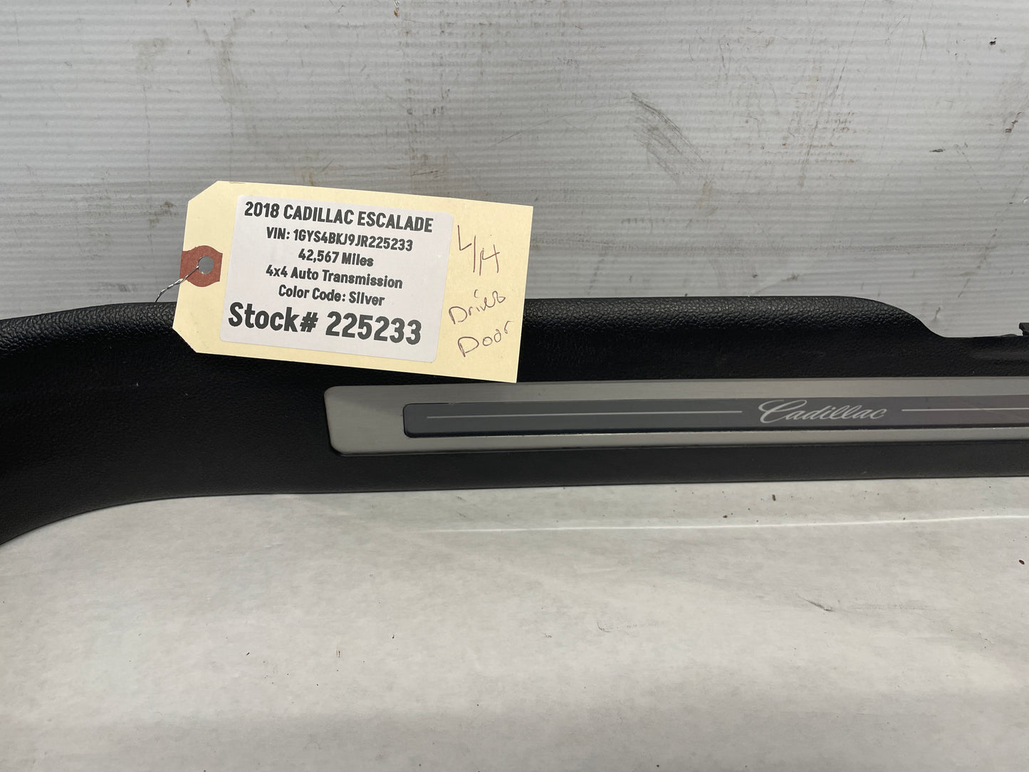 2018 Cadillac Escalade Driver Front Illuminated Scuff Sill Plate Panel  OEM
