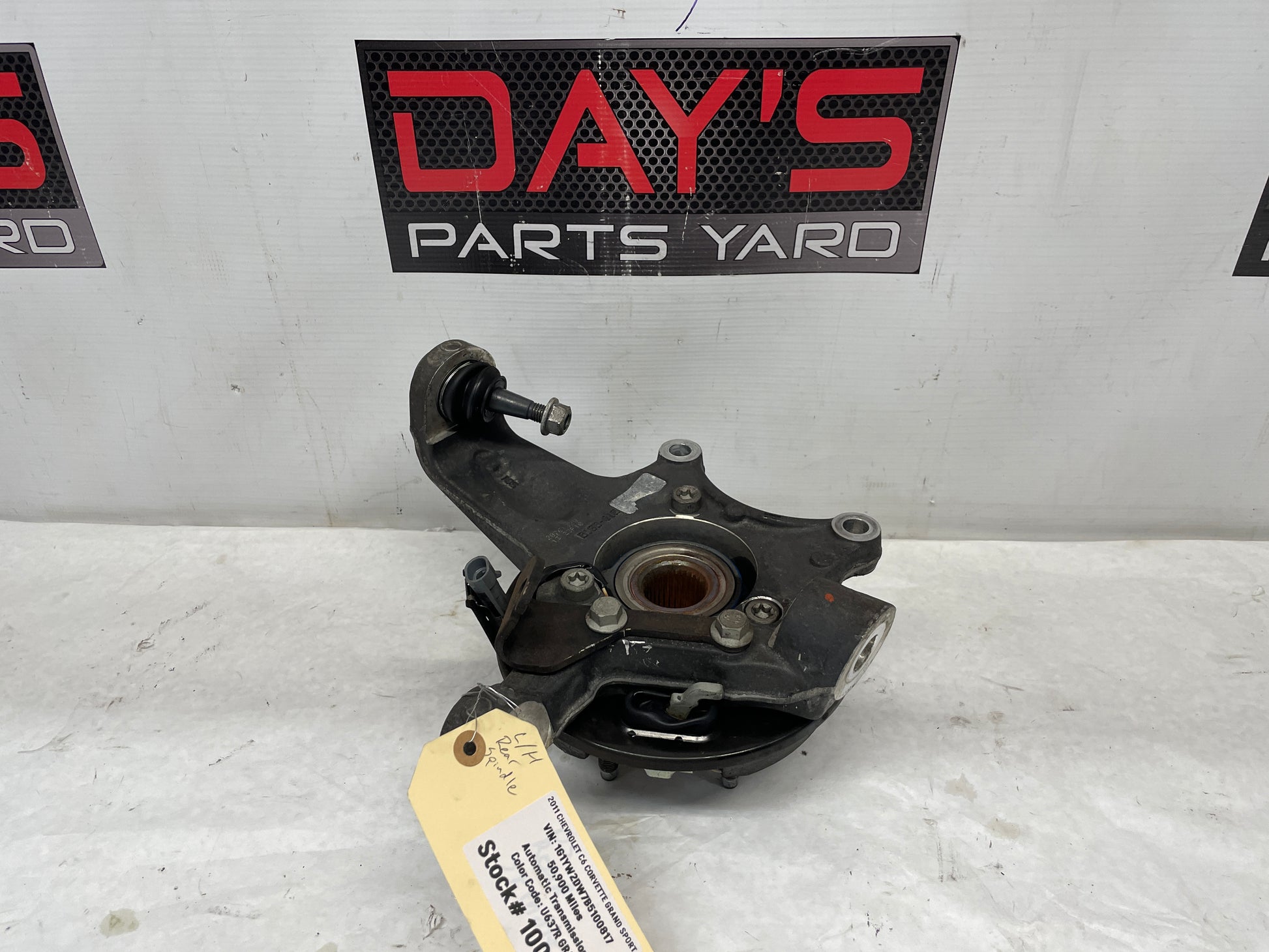 2011 Chevy C6 Corvette Grand Sport LH Driver Rear Suspension Spindle Knuckle Hub OEM - Day's Parts Yard