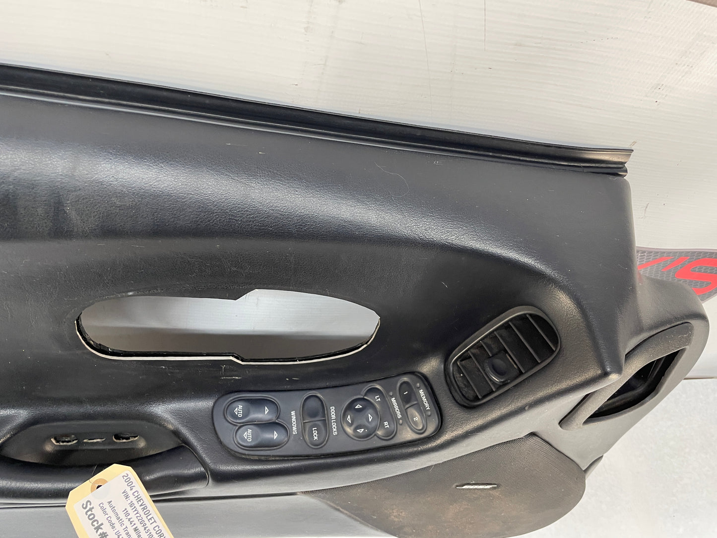2004 Chevy C5 Corvette LH Driver Interior Door Panel OEM Black - Day's Parts Yard