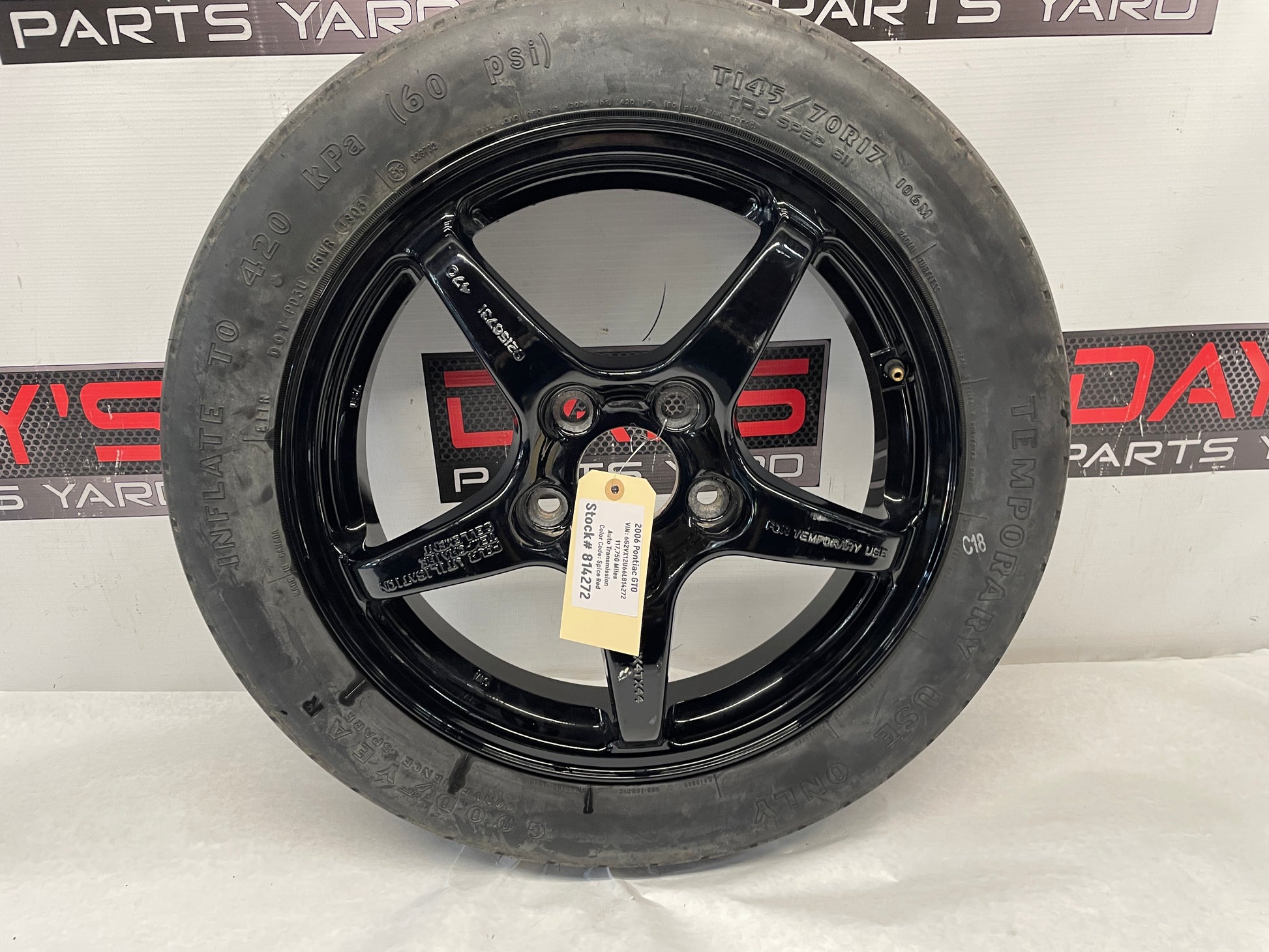 2006 Pontiac GTO Compact Spare Wheel & Tire OEM - Day's Parts Yard