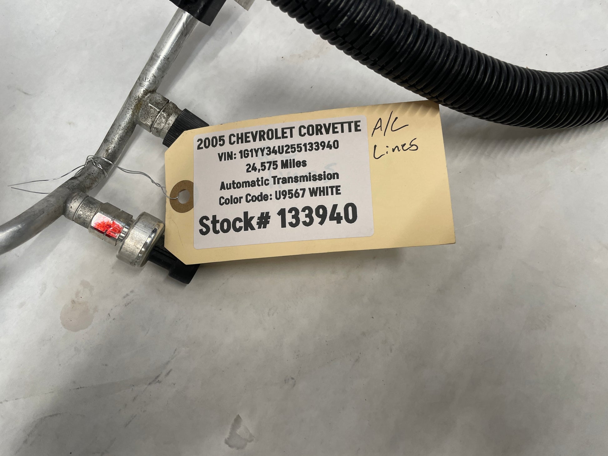 2005 Chevy C6 Corvette A/C Air Conditioner Hose Line Pipe Tube OEM - Day's Parts Yard