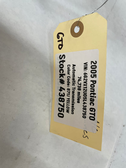 2005 Pontiac GTO AC A/C Air Conditioner Evaporator Line Hose Tube OEM