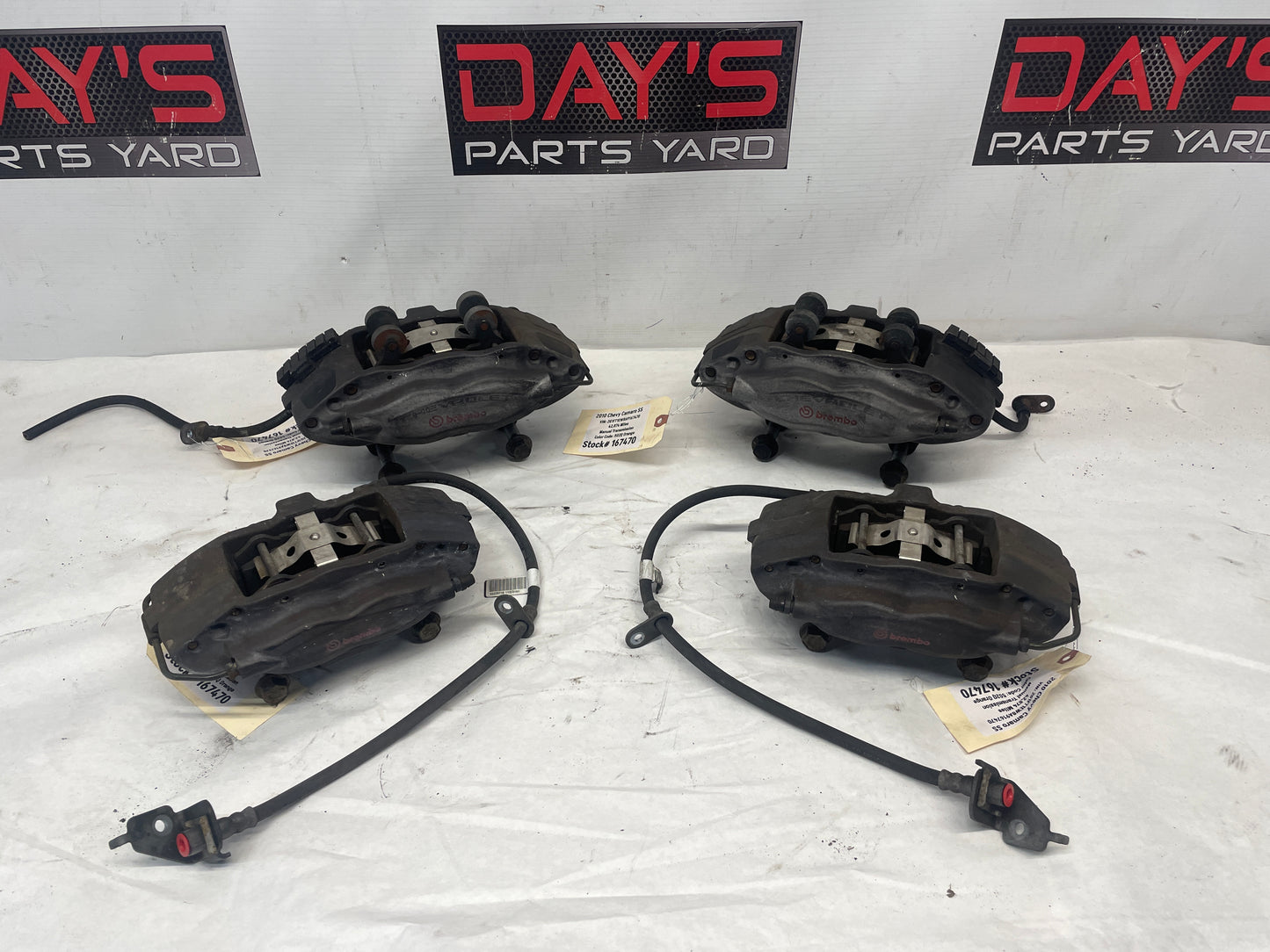 2010 Chevy Camaro SS Brembo Brake Calipers Front and Rear OEM - Day's Parts Yard