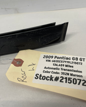 2009 Pontiac G8 GT LH Driver Rear Door Rear Pillar Post Applique Trim OEM