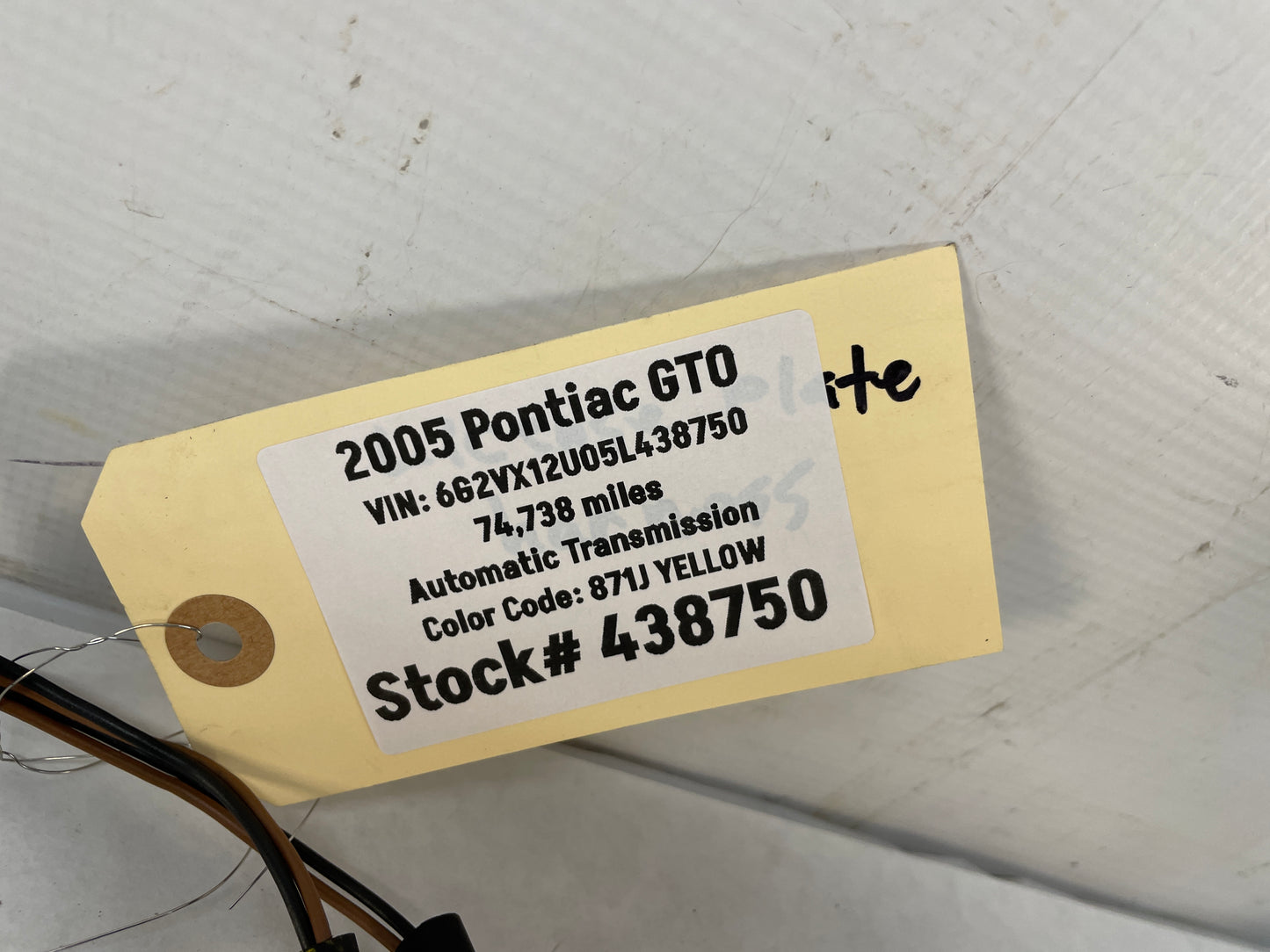 2005 Pontiac GTO License Plate Tag Light Wire Harness OEM