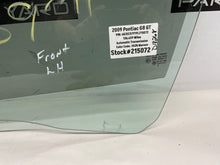 2009 Pontiac G8 GT LH Driver Front Door Window Glass OEM - Day's Parts Yard