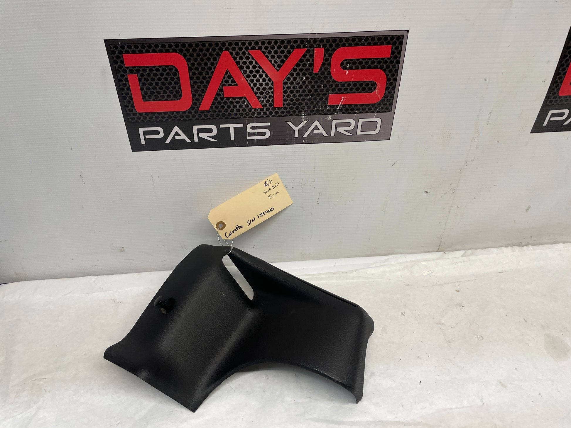 2005 Chevy C6 Corvette Convertible LH Driver Seatbelt Seat Belt Trim Cover Bezel OEM - Day's Parts Yard