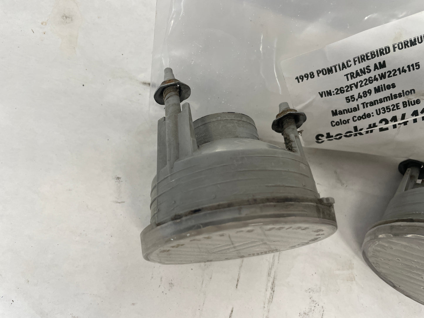1998 Pontiac Firebird Formula RH & LH Bumper Mount Parking Light Lamp Assemblies OEM - Day's Parts Yard