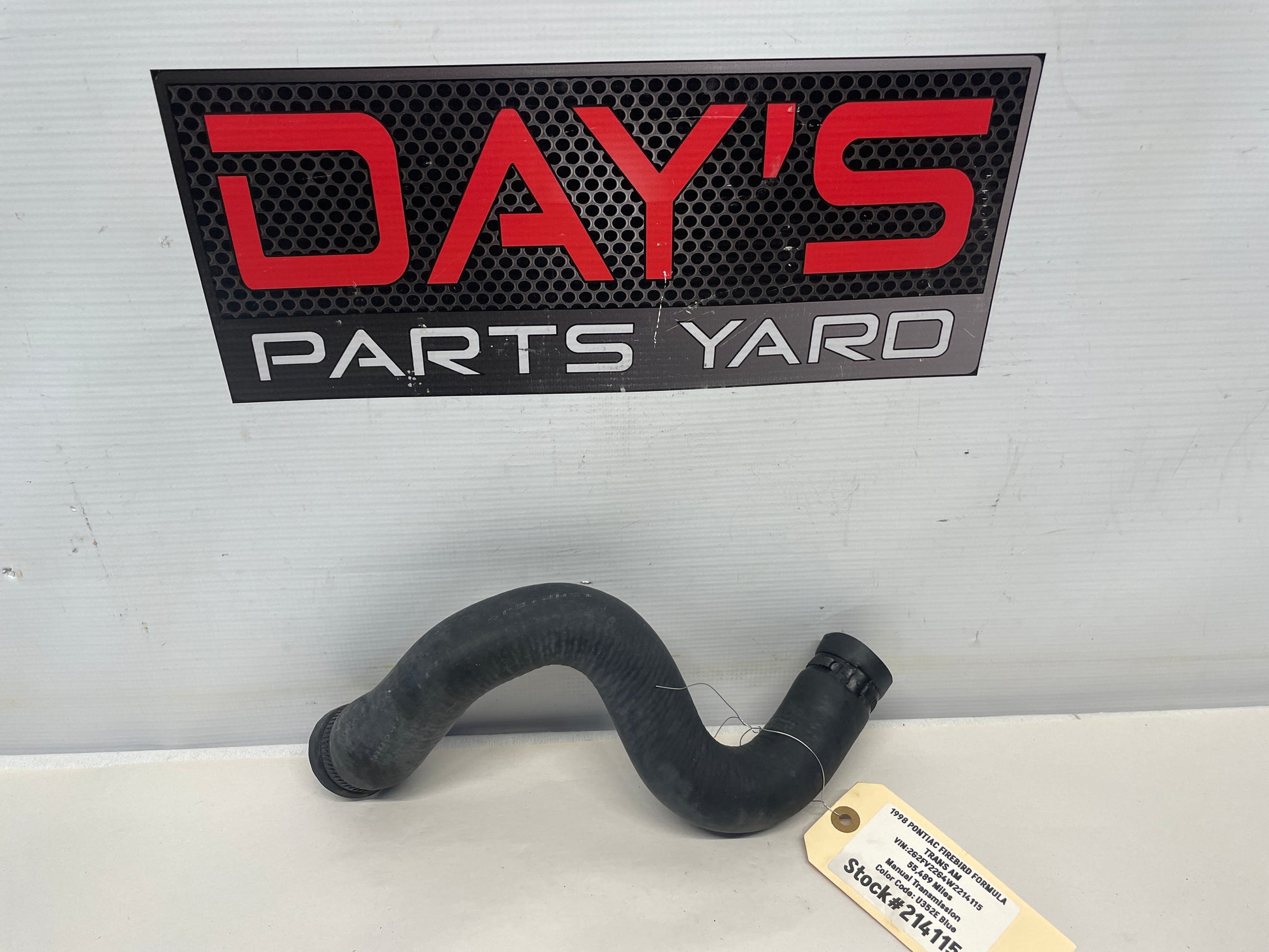 1998 Pontiac Firebird Formula Trans Am Lower Radiator Coolant Hose Line OEM - Day's Parts Yard