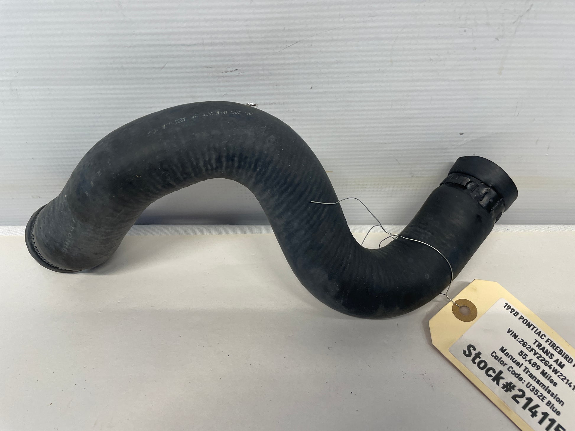1998 Pontiac Firebird Formula Trans Am Lower Radiator Coolant Hose Line OEM - Day's Parts Yard
