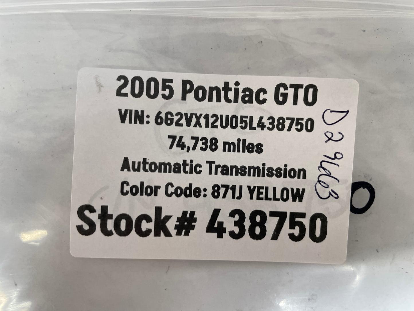2005 Pontiac GTO Wheel Center Caps OEM