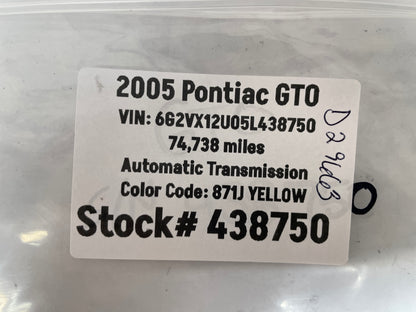 2005 Pontiac GTO Wheel Center Caps OEM
