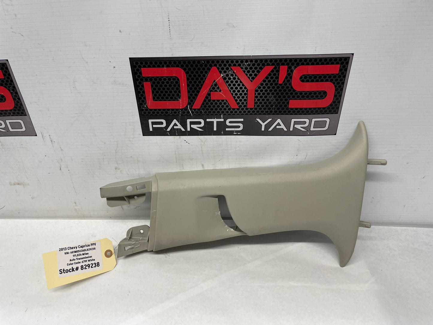 2013 Chevy Caprice PPV LH Driver Upper Center B Pillar Seat Belt Trim OEM