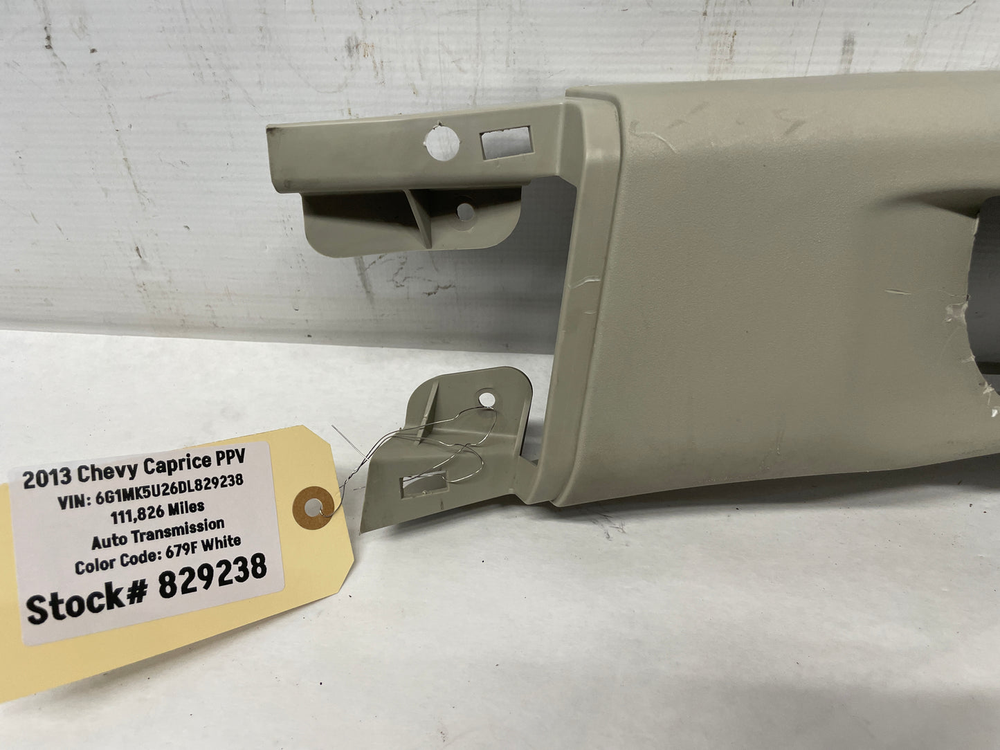 2013 Chevy Caprice PPV LH Driver Upper Center B Pillar Seat Belt Trim OEM
