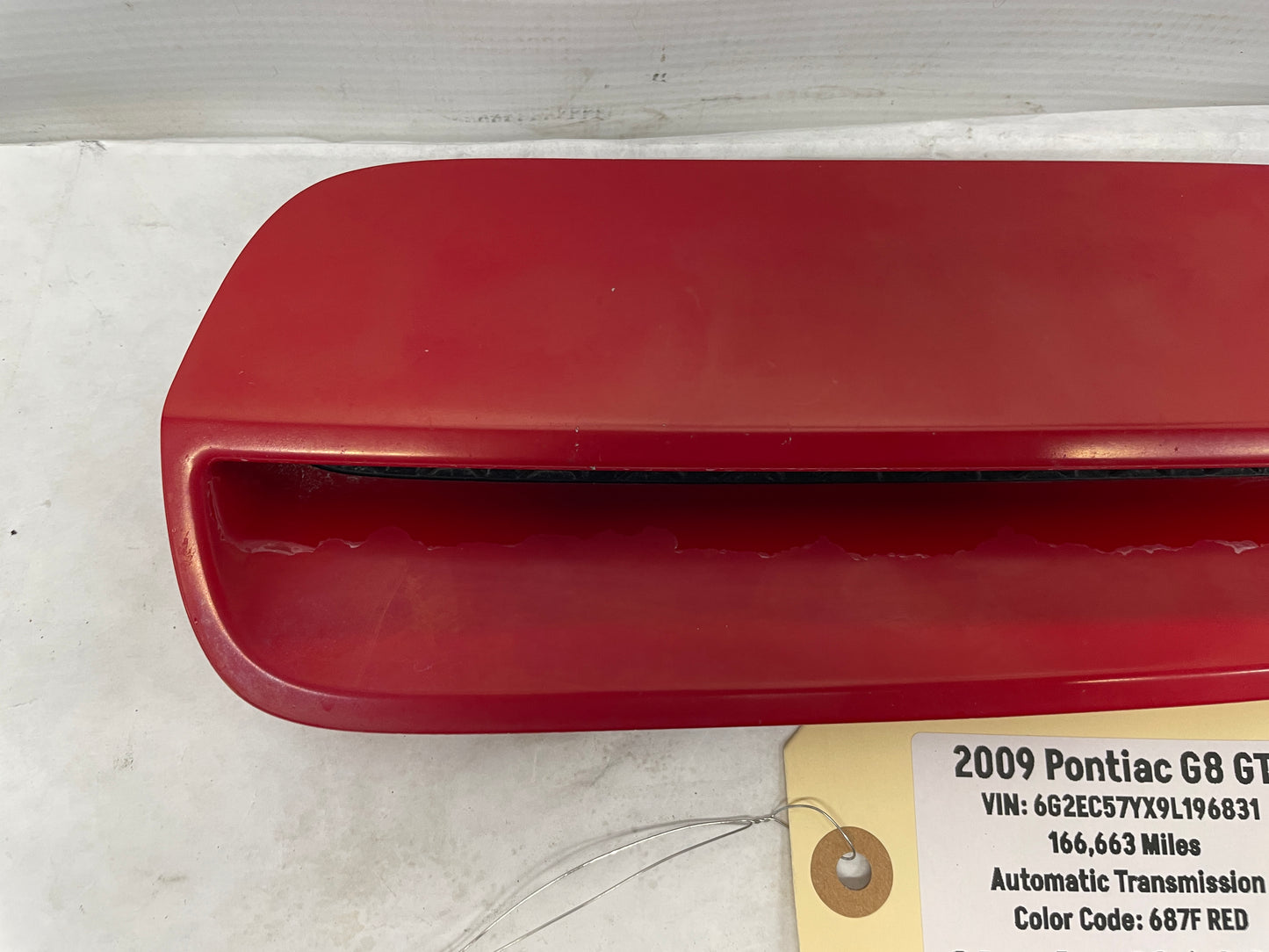 2009 Pontiac G8 GT RH Passenger Hood Vent Scoop Red OEM - Day's Parts Yard