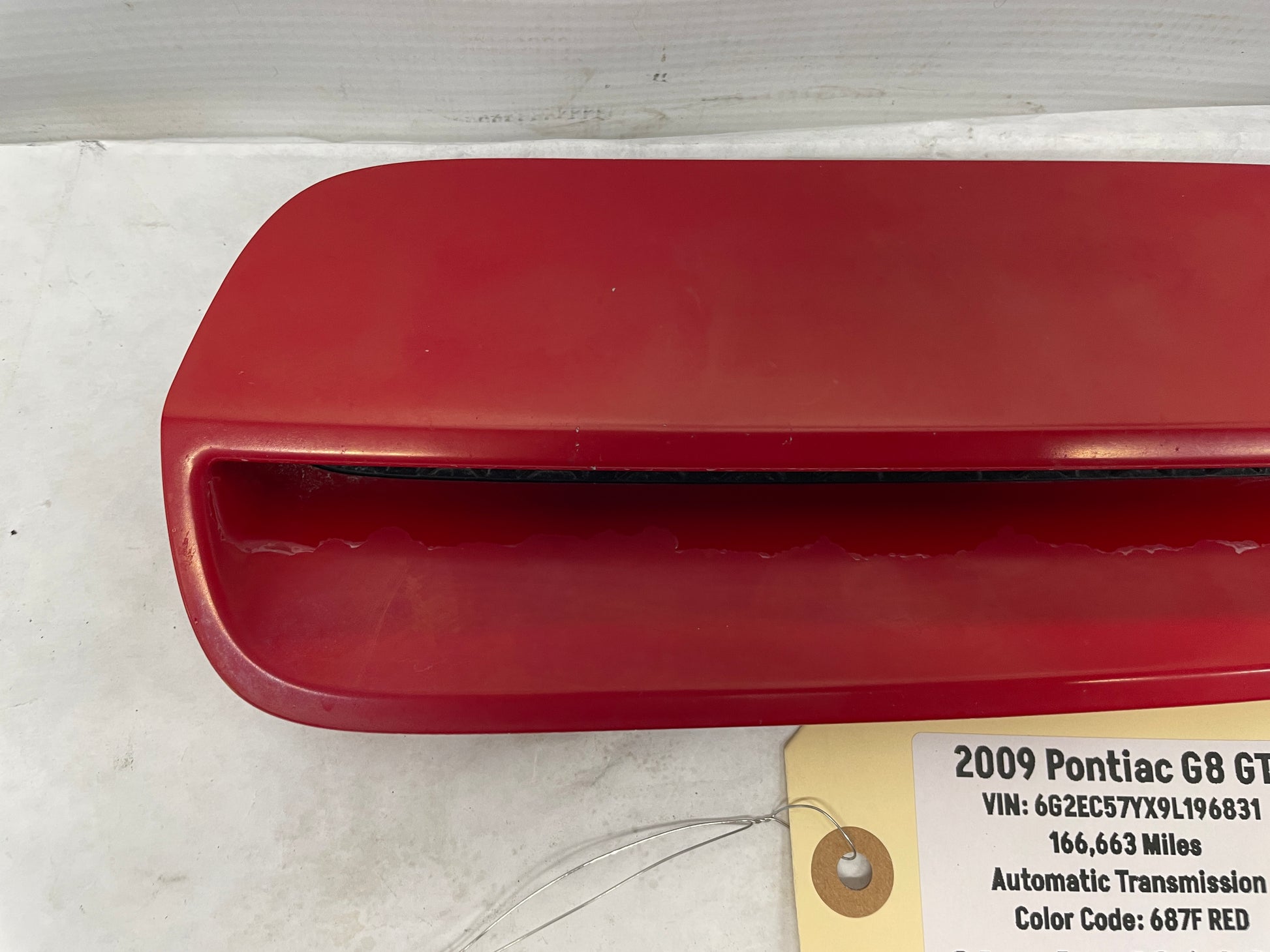 2009 Pontiac G8 GT RH Passenger Hood Vent Scoop Red OEM - Day's Parts Yard