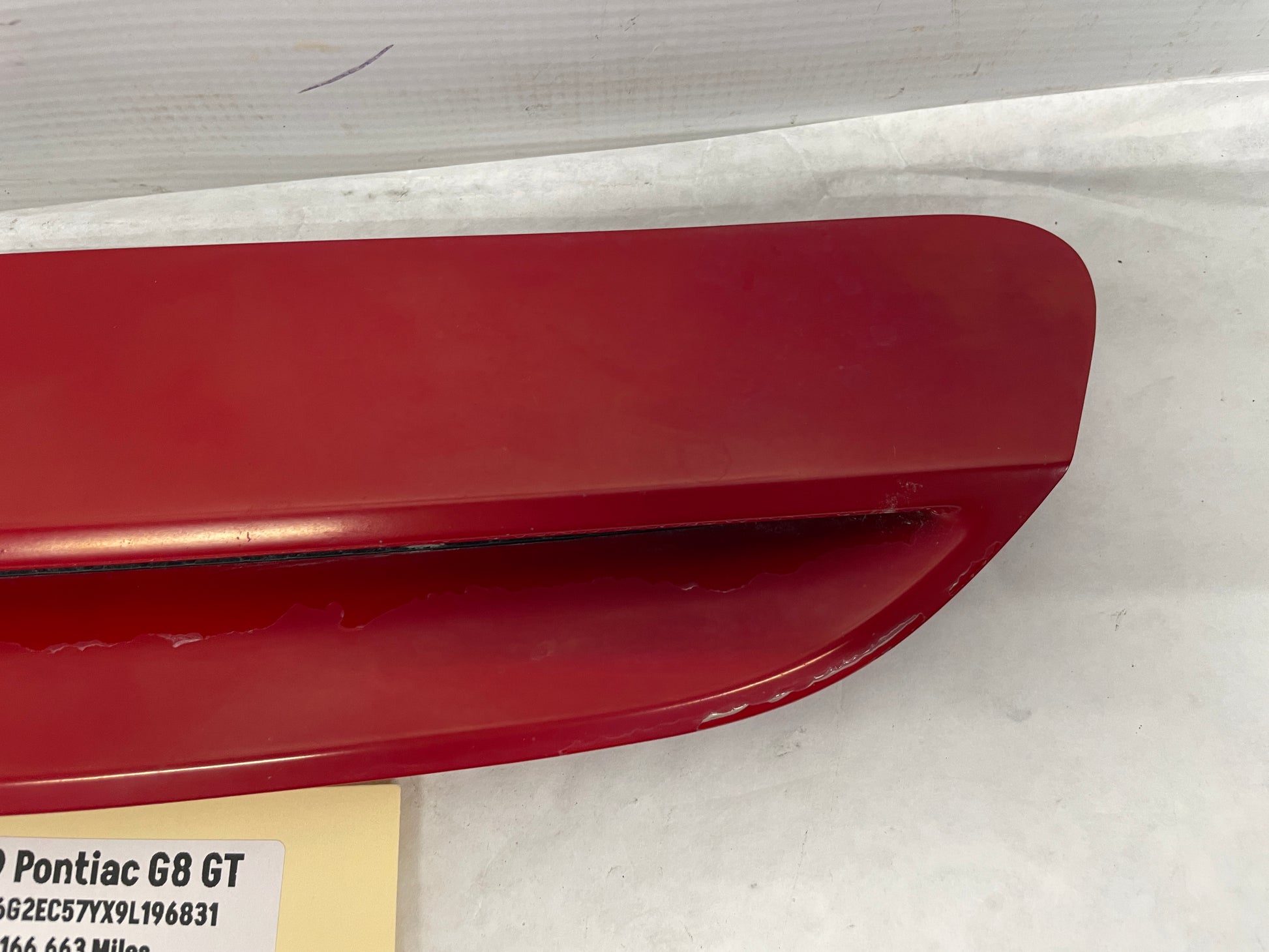2009 Pontiac G8 GT RH Passenger Hood Vent Scoop Red OEM - Day's Parts Yard