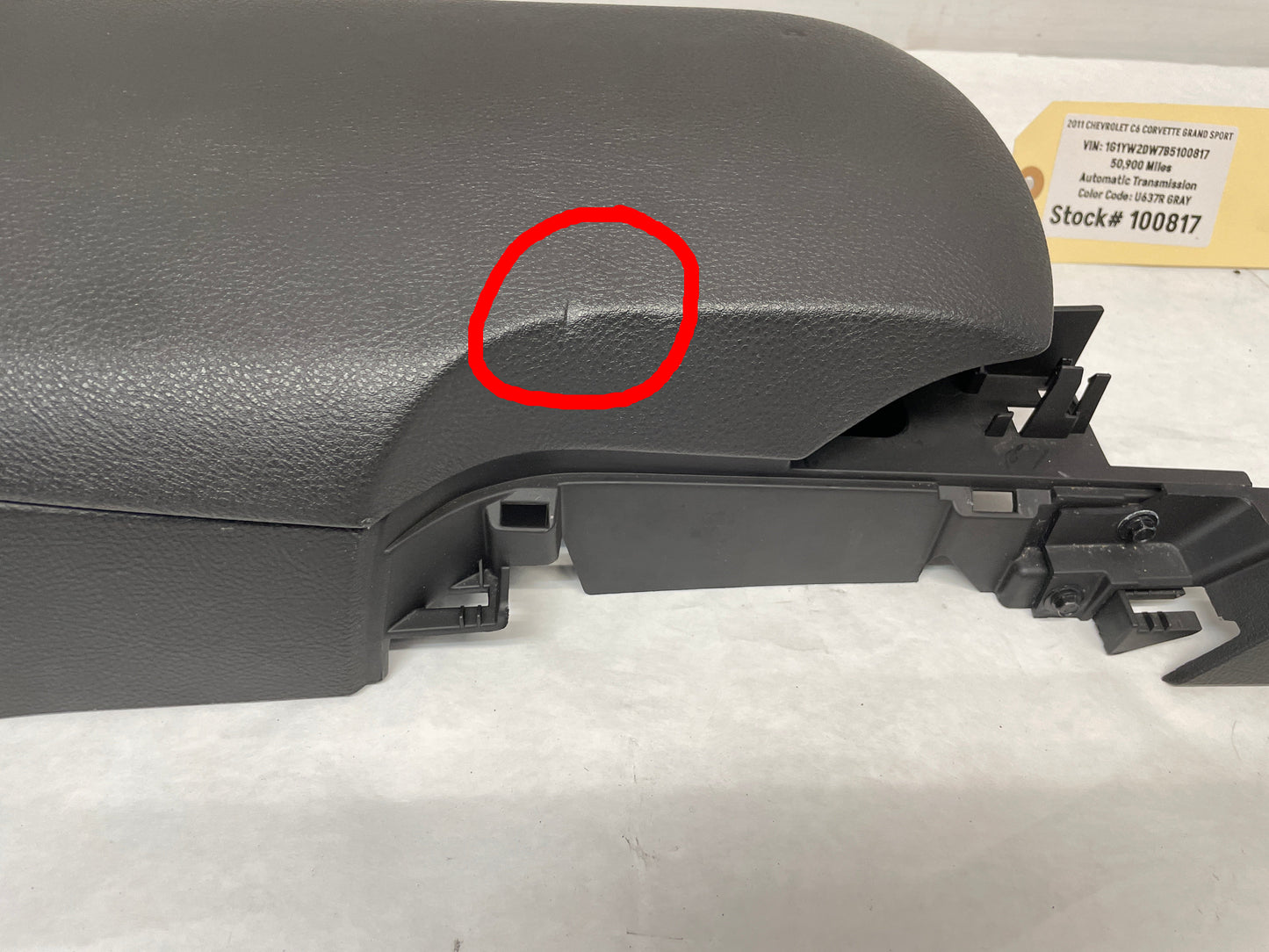 2011 Chevy C6 Corvette Grand Sport Upper Lower Center Console Armrest Lid Door OEM