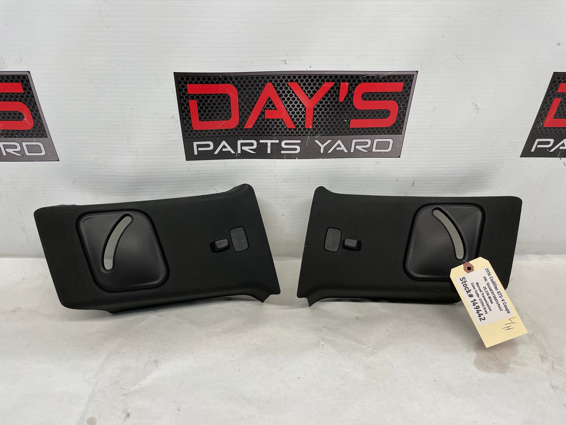 2016 Cadillac ATS-V Coupe RH & LH Interior B Pillar Upper Trim Panel Black OEM - Day's Parts Yard