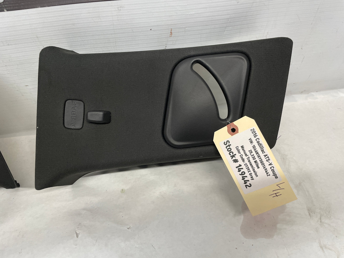2016 Cadillac ATS-V Coupe RH & LH Interior B Pillar Upper Trim Panel Black OEM - Day's Parts Yard
