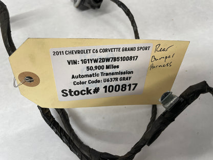2011 Chevy C6 Corvette Grand Sport Rear Bumper Body Tail Light Wiring Wire Harness OEM
