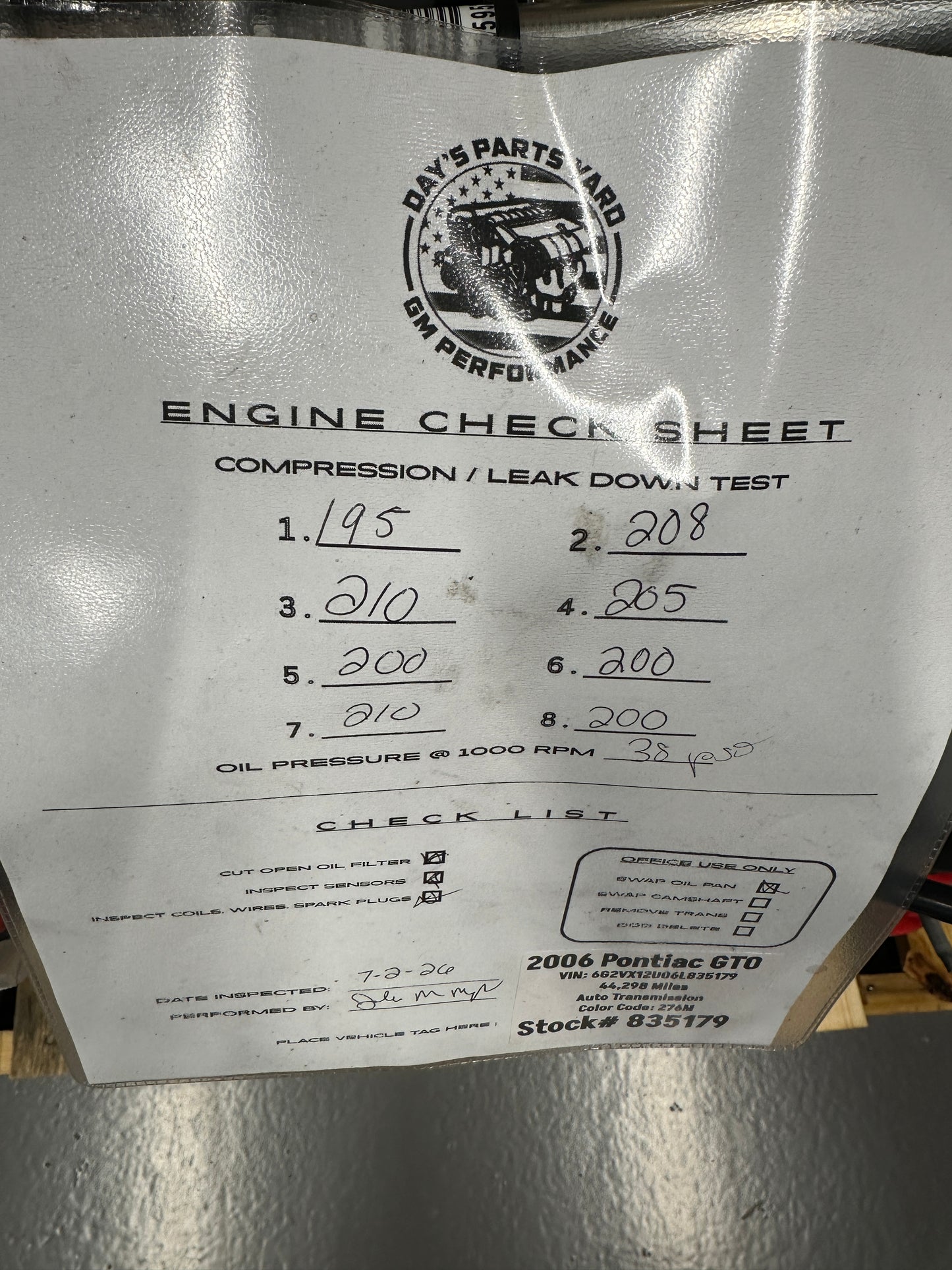 6.0 LS2 Engine 4L65 Automatic Transmission Drivetrain Pullout 400HP 44k Miles
