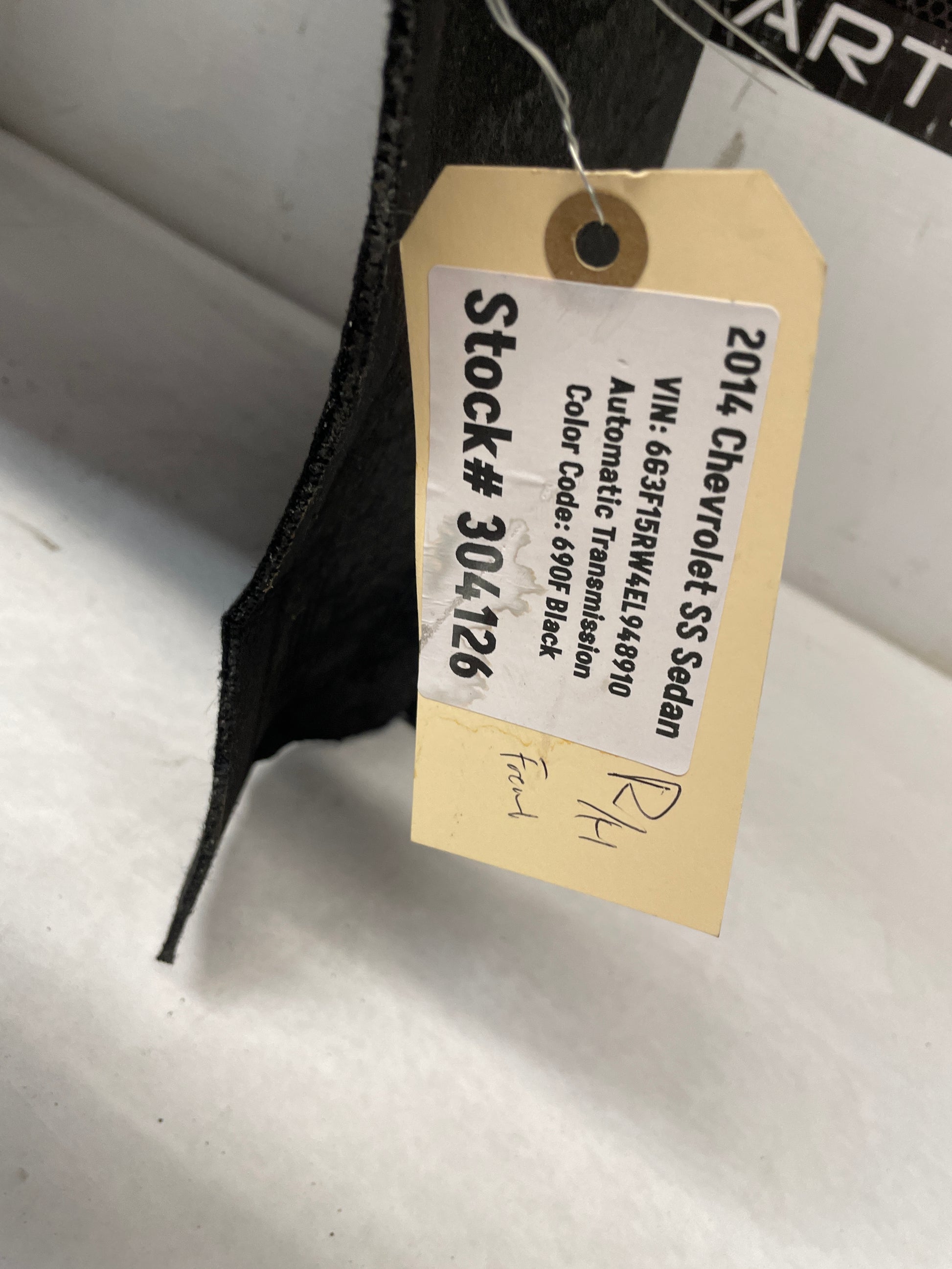 2014 Chevy SS Sedan RH Passenger Front Fender Wheel Well House Liner OEM DAMAGED - Day's Parts Yard