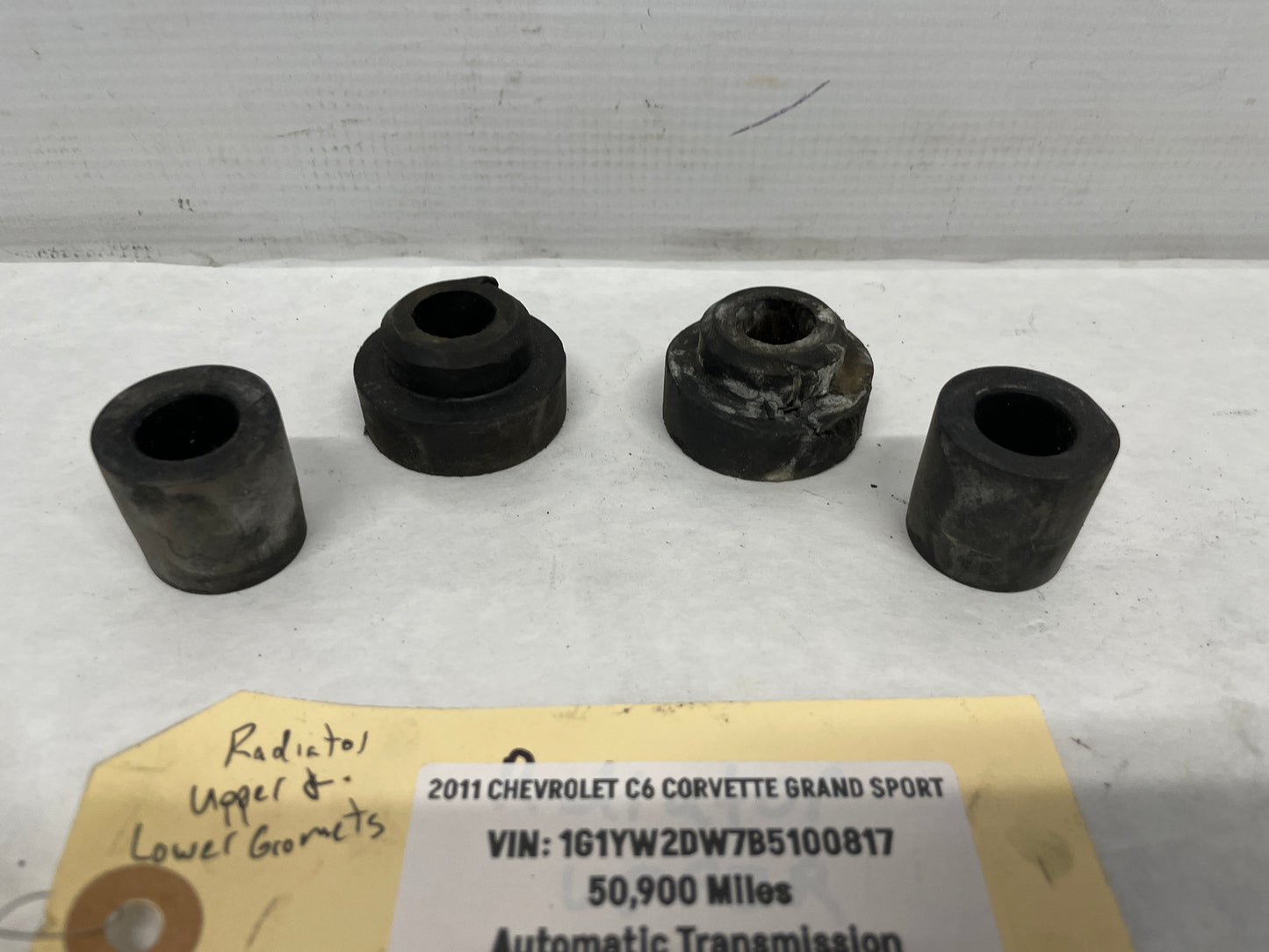 2011 Chevy C6 Corvette Upper & Lower Radiator Rubber Grommets Insulators Bushings OEM