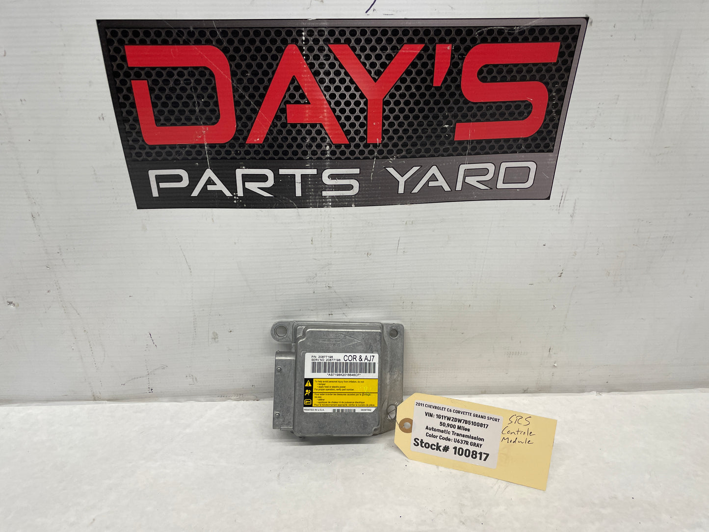 2011 Chevy C6 Corvette SRS Airbag Sensing Diagnostic Crash Module OEM NEEDS REBUILT