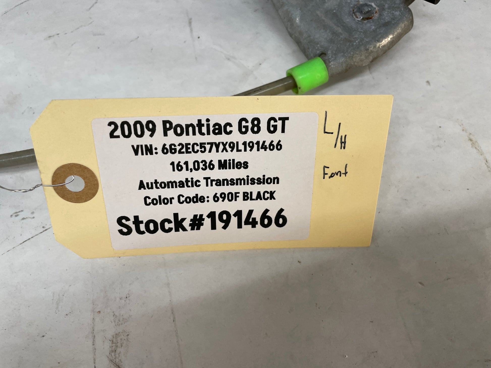 2009 Pontiac G8 GT LH Driver Front Door Window Regulator Motor OEM - Day's Parts Yard