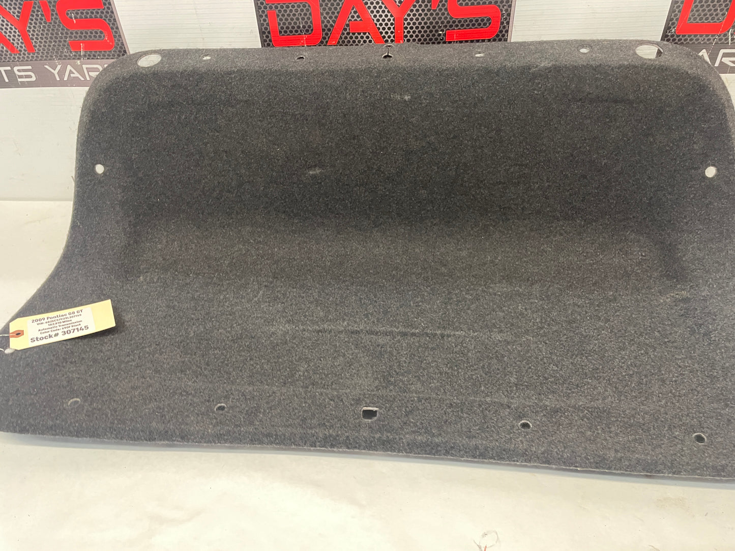 2009 Pontiac G8 GT Trunk Deck Lid Liner Carpet Felt OEM