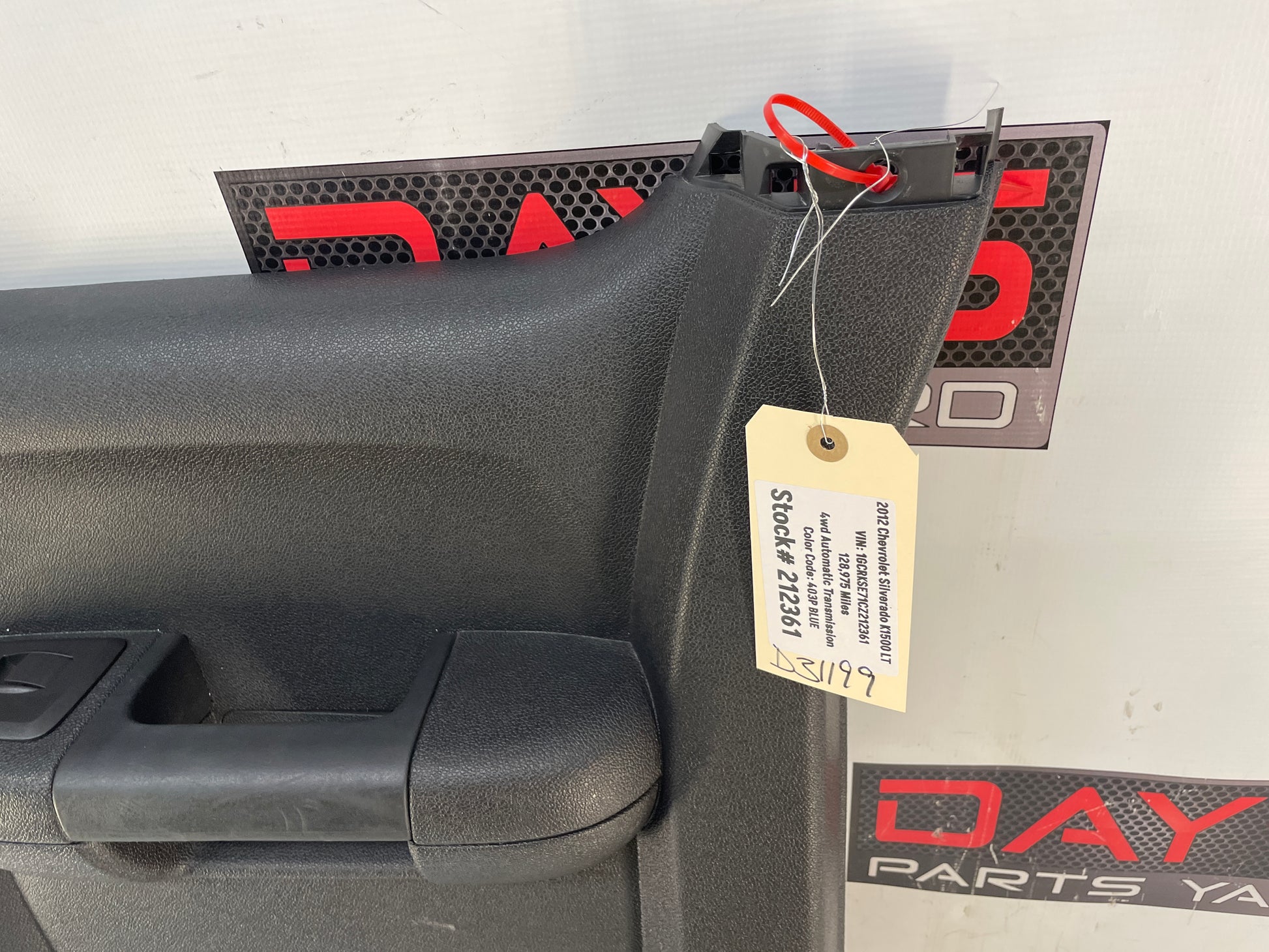 2012 Chevy Silverado K1500 LT RH Passenger Rear Interior Door Panel Trim OEM - Day's Parts Yard